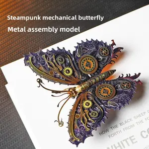 Steam Punk All-Metal Mechanical Butterfly DIY 3D Assembly Puzzle High Difficulty Decor Toy