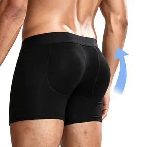 Men's Body Shapewear Boxer Shorts Butt Lifter Padded Underwear Naturally Lift Butt with Removable Rear Enhancement Padding