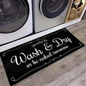 Laundry Room Carpet, American Letter Home Decor Mat, Simple Living Room Kitchen Rug, Durable No Fuzz Easy Clean Fabric