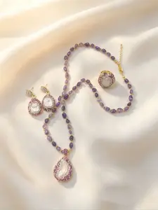 Women's Baroque 3-Piece Jewelry Set, Vintage Vacation Style, Charming Accessories for Special Occasions