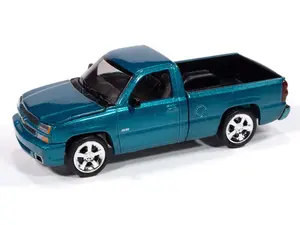 2005 Chevy Silverado SS Custom (Single Cab) Teal Turquoise Metallic (Premium 2025 Release Version A) Diecast 1:64 Scale Model - Auto World AWSP190A