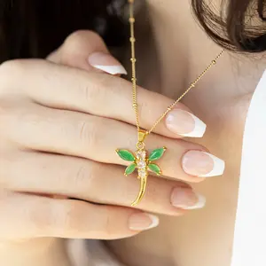 Gold Filled Dragon Jade Necklace for Women - Elegant 18K Gold-Filled Chain with Adjustable Extender & Hypoallergenic Design