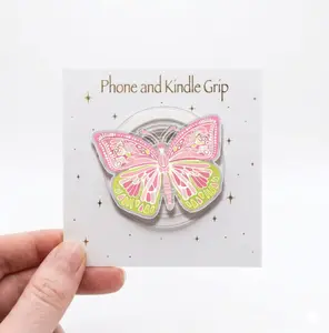 Butterfly Phone Grip MagSafe, Cute Pastel Aesthetic Phone Holder, Pink Green Butterfly Grip Stand, Girly Phone Accessory