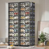 Widen and thicken 10 tier Black shoe rack*2pcs