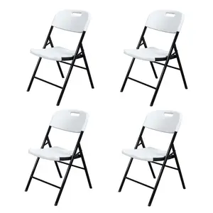 【Summervibes】4pcs 47*54*84cm Garden Plastic Folding Chair White