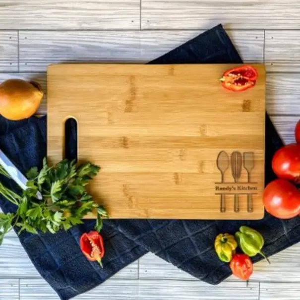 Large Personalized Engraved Charcuterie Cheese Cutting Board – Custom Name, Wedding Gift, Housewarming, Anniversary – Premium Wood 14"x10"