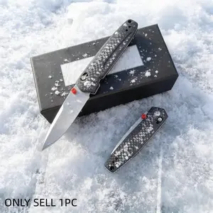 1pc 485 Folding Knife, Multifunctional Edc Lightweight Foldable Knife, Carbon Fiber Handle, Pocket Knife, Fruit Knife, Kitchen Knife, Portable Multipurpose Knives, Men's Gift