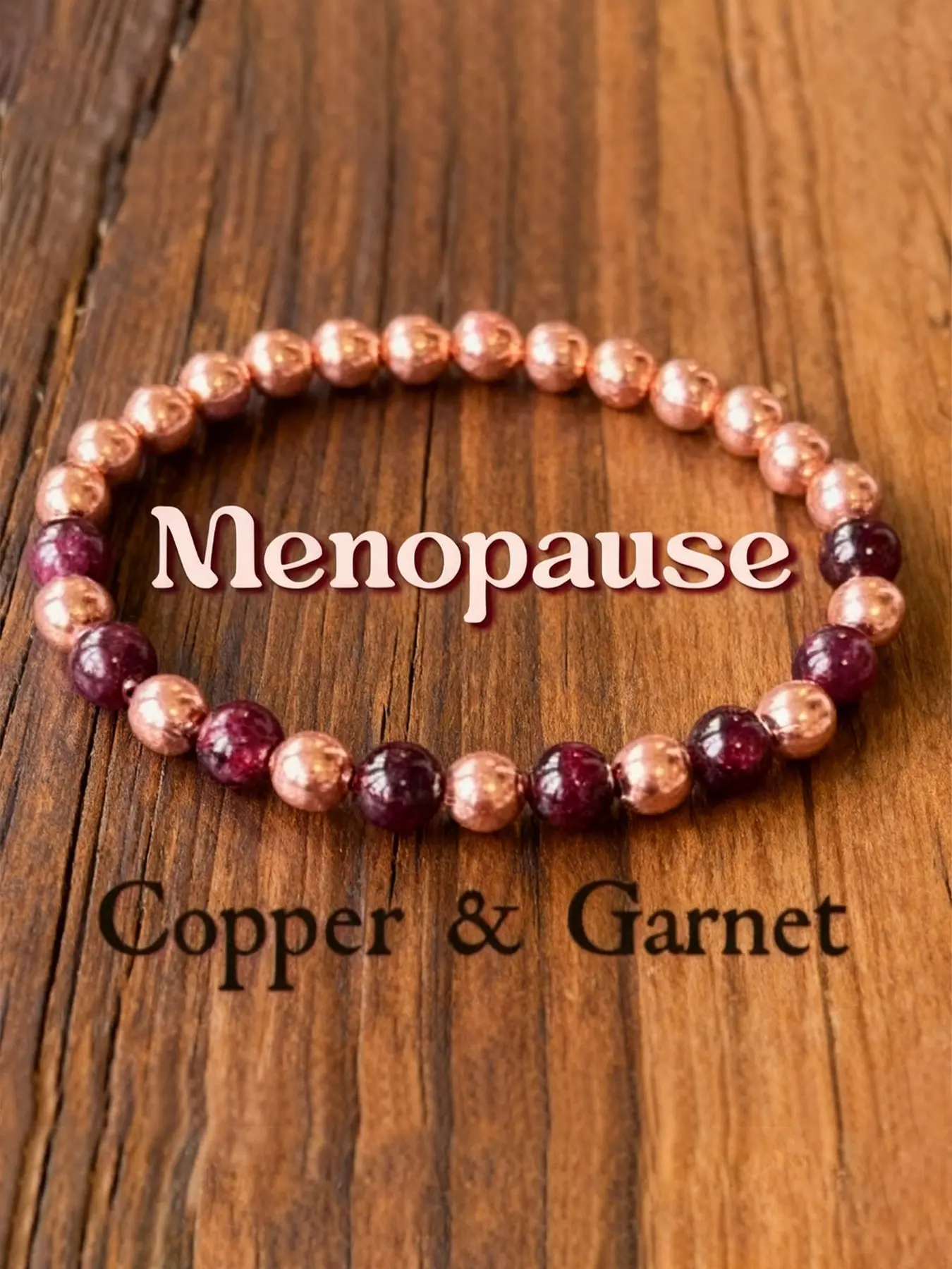 Natural Garnet Crystal Premium Bracelet, Menopause Hormone Balance, Copper Design, Stress Relief Bohemian Jewelry for Women, Pretty Bracelet, Healing Crystal Jewelry