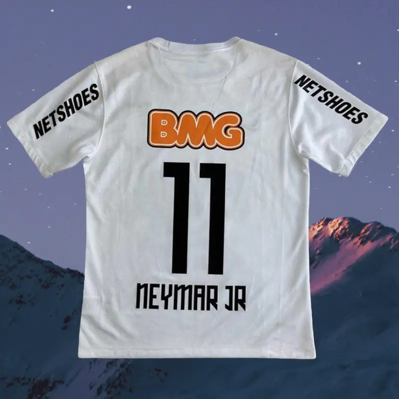 11/12 Season  Neymar White No. 11 Short-Sleeve Soccer Jersey