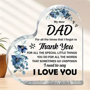 "acrylic block puzzle plaque decoration - Exquisite gift for daughter and son to father - Christmas and Thanksgiving birthday gift for father, home living room, office, coffee shop decoration "