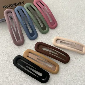 Matte Dusty Pink BB Hair Clip, Minimalist Snap Hairpin for Women Daily Wear