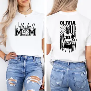 Personalized Volleyball Mom Shirt, Customized Volleyball Mom Sweater, Custom Name Volleyball Mom Hoodie, Volleyball Mama Shirt