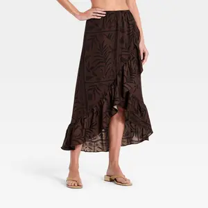 Women's Beachy Keen Maxi Skirt - A New Day Brown M