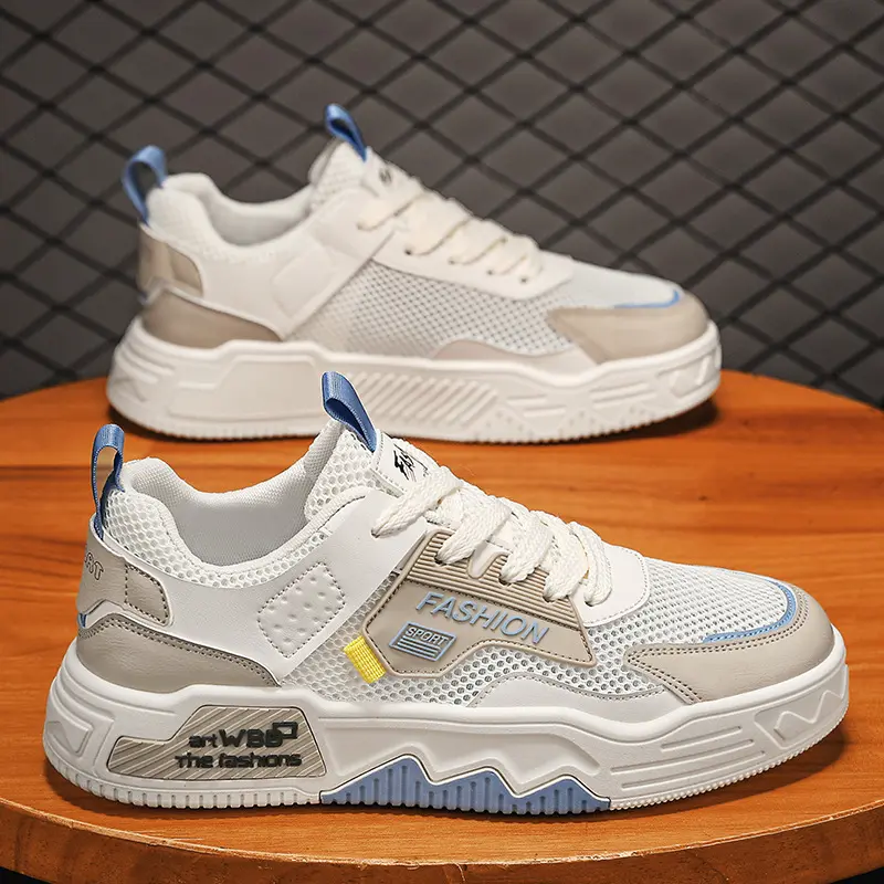 Brand GGOR Men's Height Increasing Sneakers with Non-Slip Sole & Breathable Mesh - Lightweight Skateboarding Shoes Suitable for Casual Wear, Low-Top PVC Sole Lift for, Lace-Up for and Daily Use
