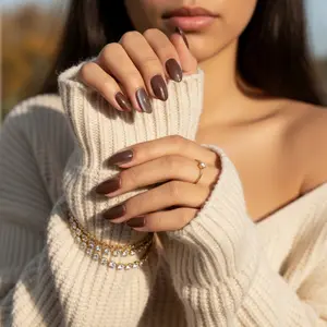 TiTinails |   Cat Eye Nails Collection |   Almond Shape Press On Nails |   Brown Cat Eye Nails |   Chocolate Brown Nails |   Glossy Shimmer Finish |   PMMA Material Press On Nails |   Handmade Press On Nails |   High Quality |   10 Pcs Reusable Fake Nails