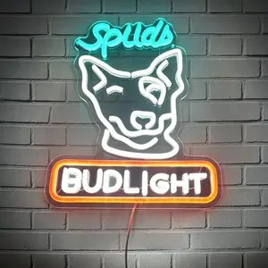 Dog Head Acrylic Neon Lamp, Neon Sign, USB Powered Dimmable, Perfect for Gaming Room Parties, St Patrick's Day, Home Bar, Birthday Gift, Atmosphere Lighting
