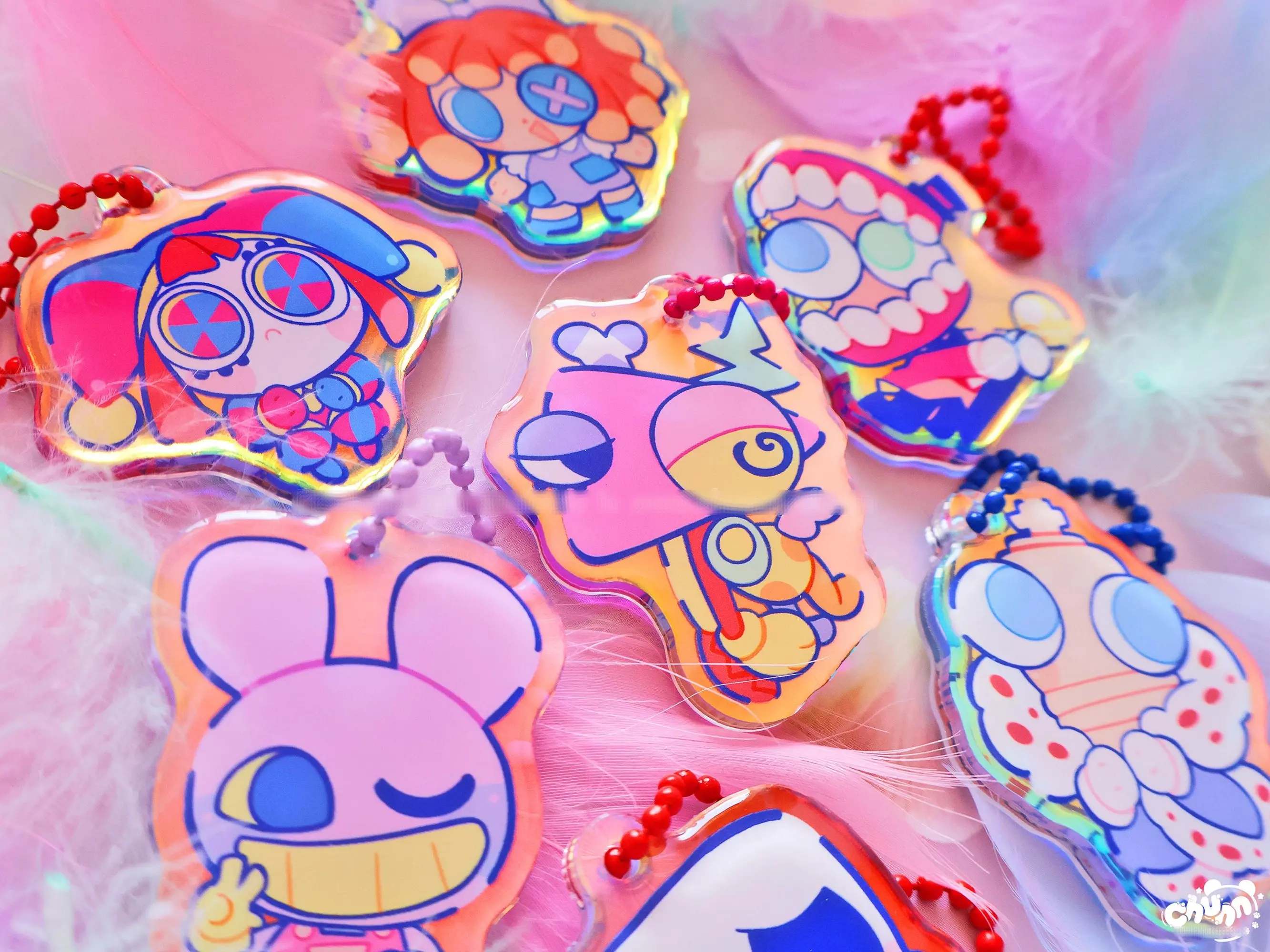 Show Circus Clown Acrylic Keychain | Rainbow Companion Bag Keychains