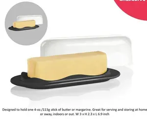 Tupperware Impressions Small Butter Dish - Single Stick Storage with 1 TBS Markings, Reversible Tray & Snug Fit Cover for Freshness, Ideal for Serving & Storing at Home