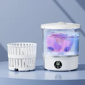 3L portable mini multifunction washing machine, USB charging without installation, 6000mAh battery, one click dehydration, with drain port, suitable for washing underwear, socks and baby clothes, suitable for apartments, camping, RVs and travel
