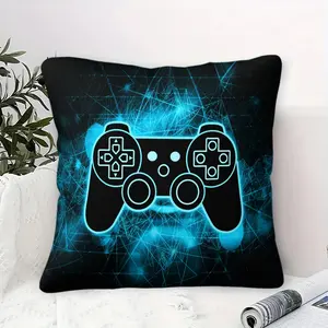 Game Controller Printed Cushion with Pillow Core,Student Dormitory Decoration,Youth Bedroom Soft Decoration,Game Themed Homestay Decoration,E-Sports Room Decoration,Game Live Streaming Background,Player Bedroom Decoration