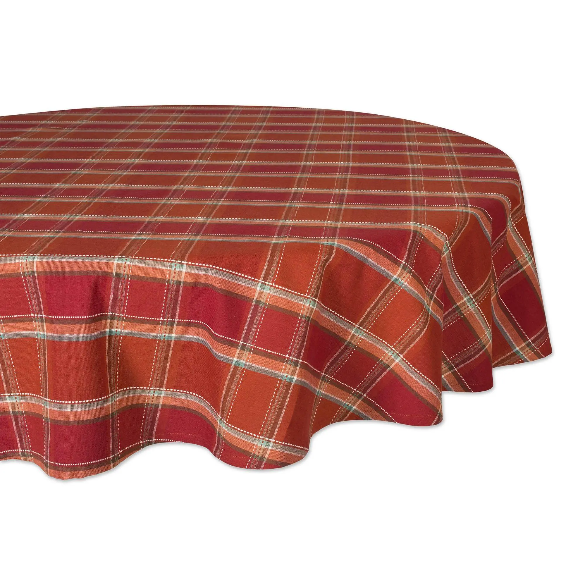 Design Imports Autumn Spice Plaid Tablecloth70" Round Design Imports Autumn Spice Plaid Tablecloth70" Round