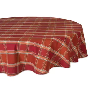 Design Imports Autumn Spice Plaid Tablecloth70" Round