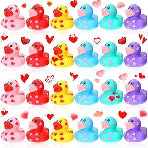 Valentine's Day Rubber Duck Toy, Heart Party Gift, Love Plush Duck, Stress Relief Squeeze Toy, Pool Party/bathroom Decor, Rubber Duck Assortment