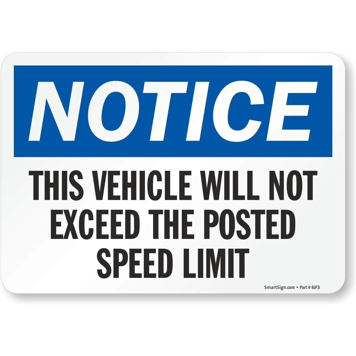 "Vehicle Will Not Exceed Speed Limit Notice Sticker - 7x10 in Laminated Vinyl Decal, Home Supplies Sign Plaque", Stickers