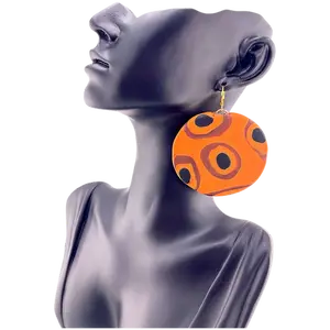 Orange Eyes Bold Clay Earrings