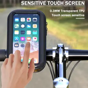 Waterproof Bicycle Phone Holder, Motorcycle Bike Handlebar Phone Case Bag, Bike Phone Stand Mount for iPhone 17 16 15  Pro Max 14 13 12 11 Samsung
