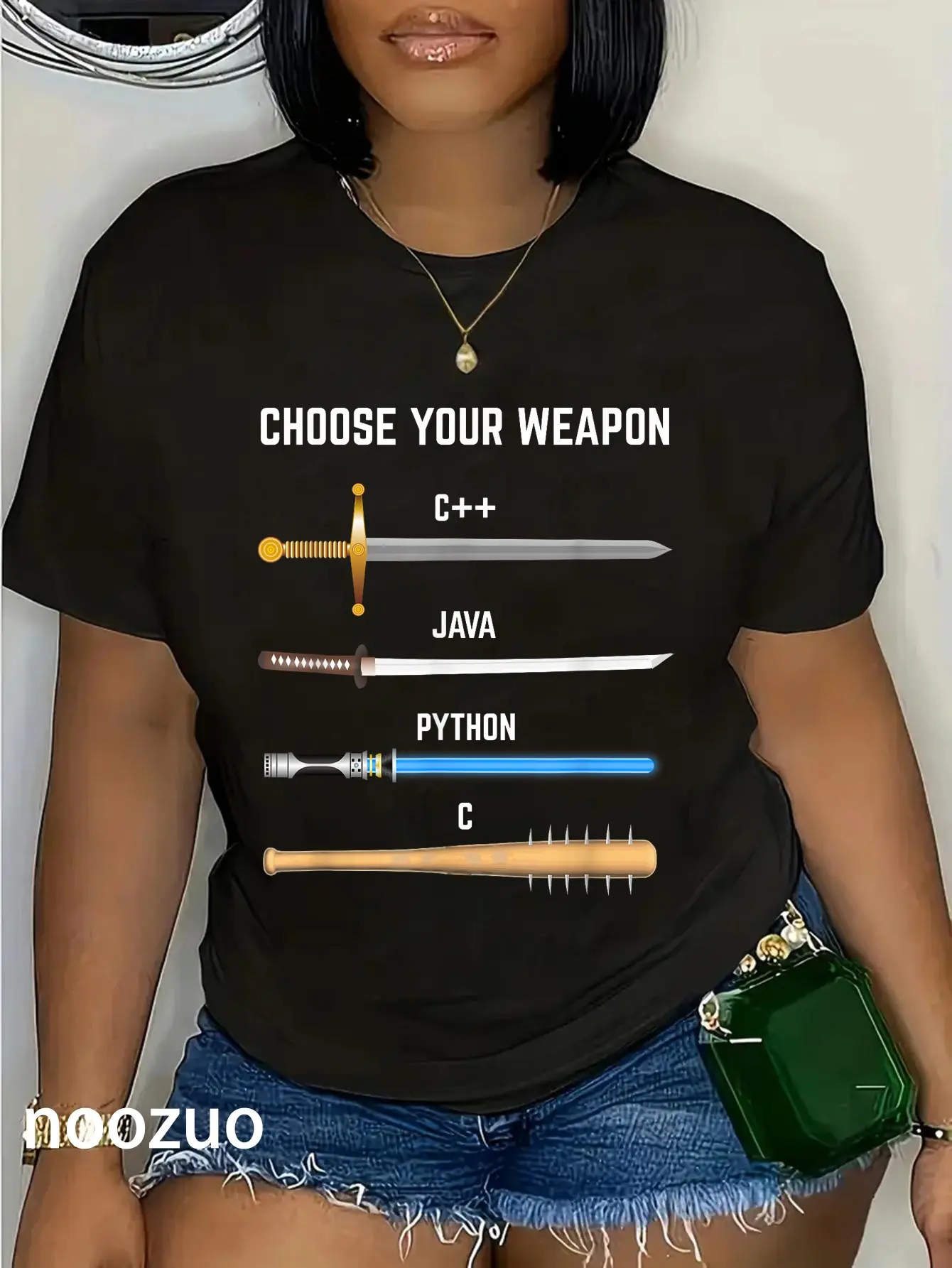 100% Cotton Funny Programmer Choose Your Weapon Gift For Devs T-Shirt