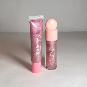 SmackTalk Co Moisturizing Tingly Menthol Lipgloss with Glitter Rose Petals - Makeup, Lipstic