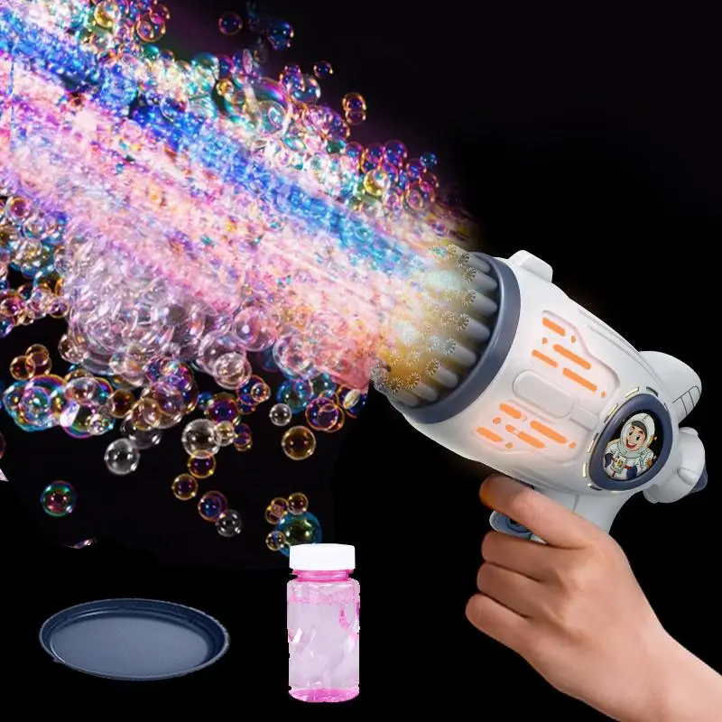 Bubble Machine Toy with Bubble Tray & 50ml Bubble Liquid, Handheld Bubble Blower Toy, Outdoor Indoor Interactive Bubble Machine Toy for Kids and Adult