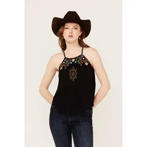 Surrey Embroidered And Beaded Halter Top
