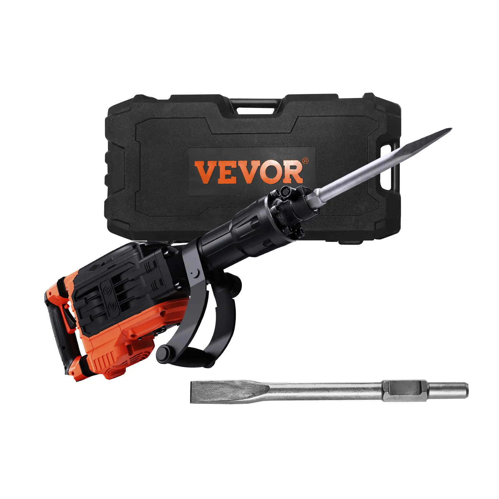 【Summerfinds】VEVOR Demolition Jack Hammer 3500W Jack Hammer Concrete Breaker2pcs Chisel with Gloves & 360°C Swiveling Front Handle for Trenching1900 BPM Heavy Duty Electric Jack HammerBlack