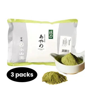 MARUKYU KOYAMAEN Japanese Uji Matcha Powder 500g Sugar-Free 3 Pack for Baking and Desserts