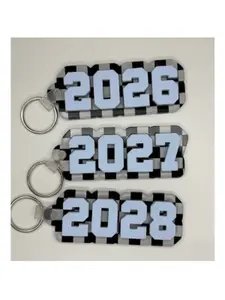 Black Checkered Keychain