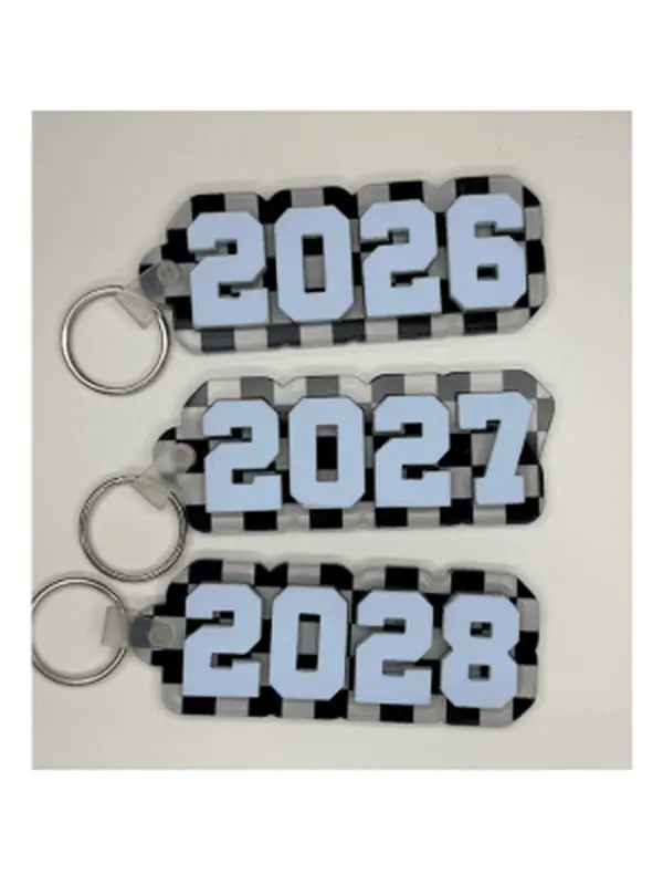Black Checkered Keychain