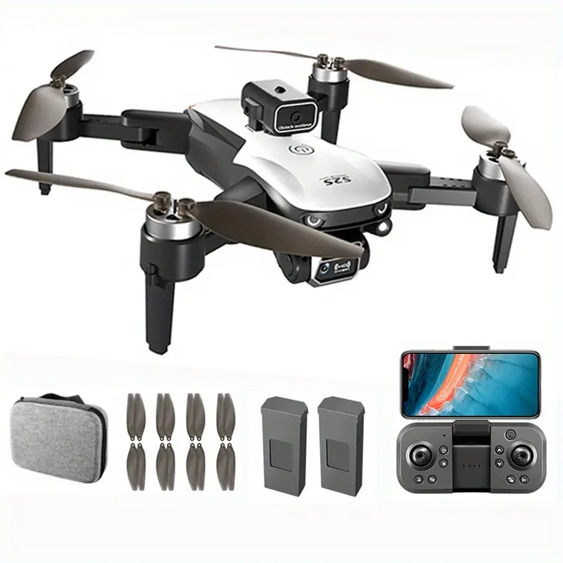 S2S Foldable Drone with 1-Click Takeoff & Landing, Simple Operation, Dual Cameras, Dual Batteries, Brushless Motor, 6-Axis Gyroscope – Ideal Gift for Electronics Enthusiasts