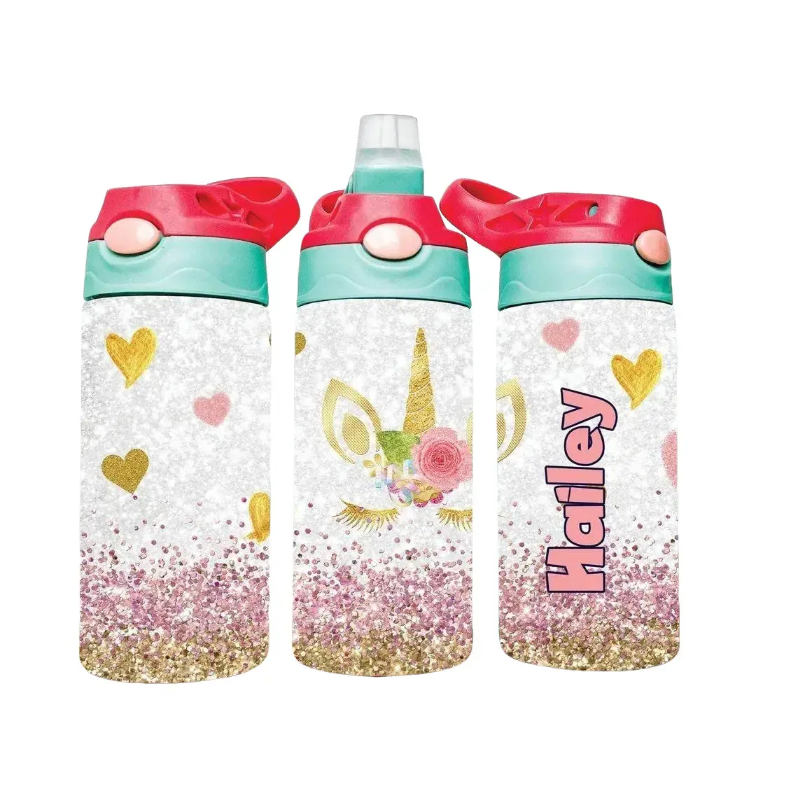 Unicorn Rainbow Kids Water Bottle, Unicorn Rainbow Gifts For Girls, Unicorn Rainbow Girls Tumbler With Name, Unicorn Kids Sippy Cup 12oz