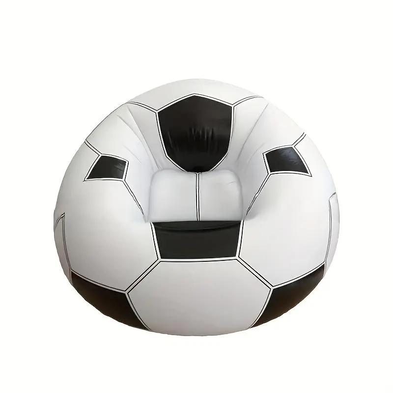 1-Pack Football Pattern Inflatable Single Sofa, Durable PVC Material, Casual Lazy Lounge Chair, Indoor & Outdoor Use, Portable for Camping, Must-Have Item for Leisure (Air Pump Not Included)