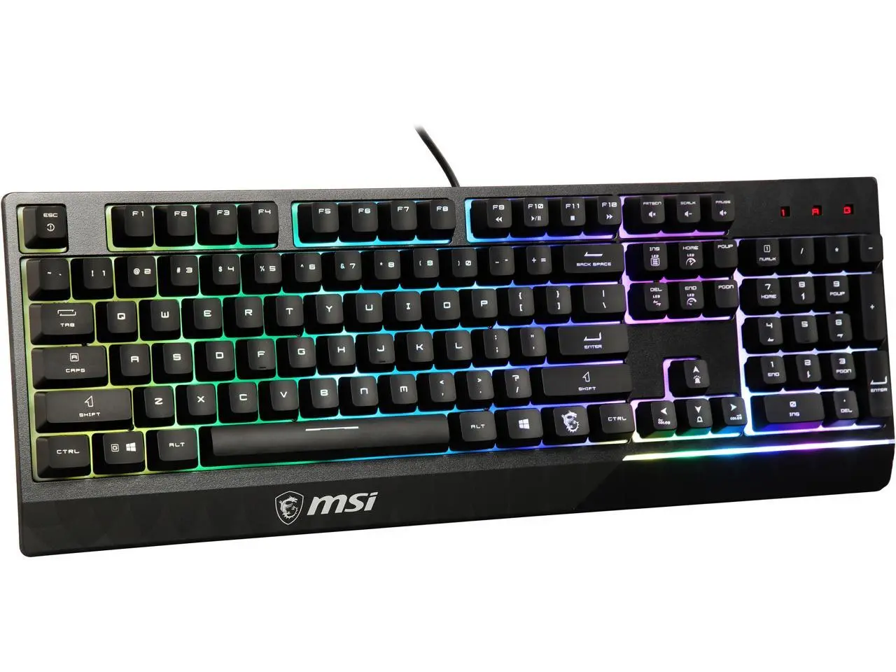MSI Vigor GK30 RGB Gaming Keyboard, 6-Zone RGB Lighting, Water Repellent & Splash-Proof, Mechanical-Like Plunger