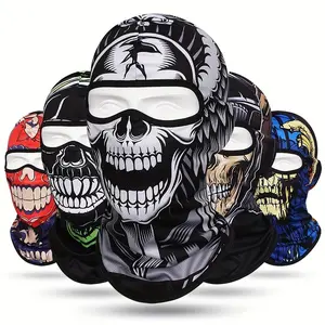 3D Anime Skull Balaclava Full Face Mask Ski Mask Hip Hop Unisex Neck Warmer Suitable for Cycling Motorcycle Skiing Outdoor Sports