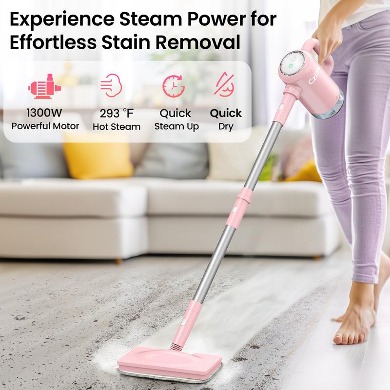 Czlife Z7 Steam Mop for Floor Cleaning, 13-in-1 Powerful Handheld Steam Cleaner Machine for Home Tile Grout, Hardwood Laminate, Furniture Couch, Clothes, Carpet, Stone, Hard Floor, Multi-Purpose Floor Steamer, Electric Mop, Corded