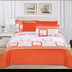 6 pcs Sheet Double and King Sheets Set - Includes 1 Fitted Sheet 4 Pillowcases Plaid Design Pink Blue