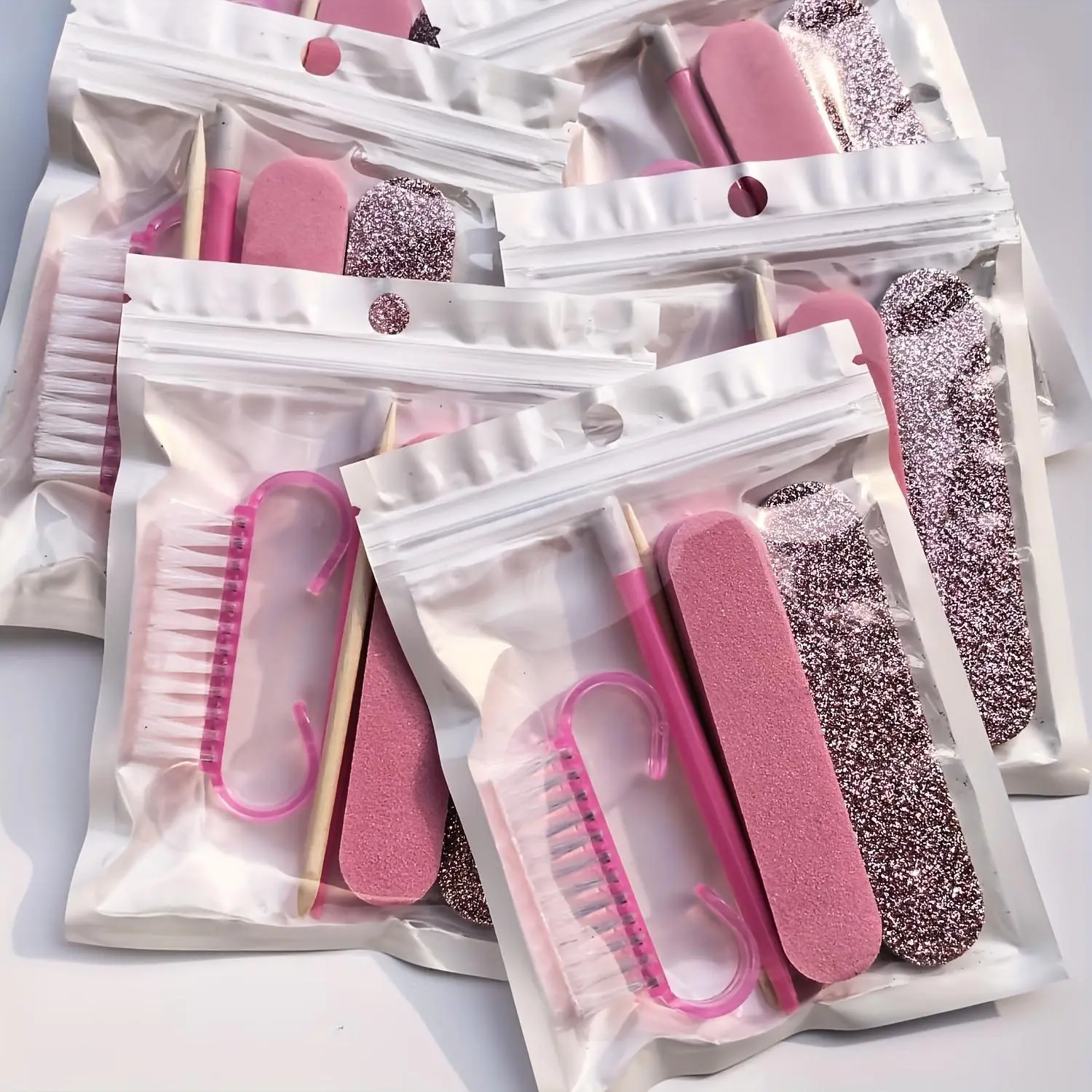 5pcs Manicure and Pedicure Set, Mini Nail File and Cuticle Stick Set, Wooden Cuticle Pusher, Nail Cleaning Tools, Cuticle Sticks