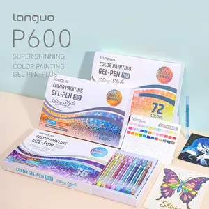Languo 24/36/54/72 Colors Gel Pen Set, 1.0mm Bold Tip, Large Ink Capacity, Art Drawing Supplies, Ideal for Journaling, Coloring, DIY Crafts
