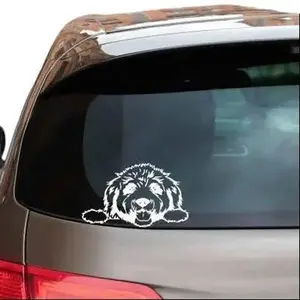 Peeking Doodle Heartbeat Goldendoodle Labradoodle Six Inch Vinyl Car Decal Dog Pet Lover Rescue Paw For pc laptop truck stanley tumbler sticker