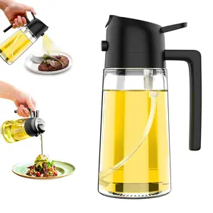 Oil Sprayer For Cooking, 200ml Spray Bottle For Oil, Continuous Spray, Suitable For Baking, Salads, BBQ, Food-Grade Glass Cooking Oil Sprayer Dispensers Kitchen Utensils
