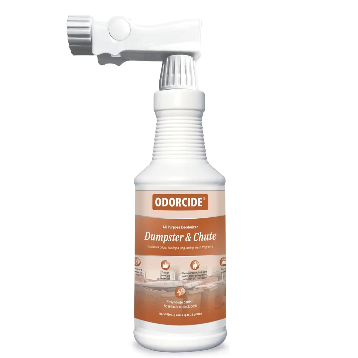 Odorcide Dumpster & Chute Odor Eliminator for Strong Odor – Dumpster, Loading Dock, & Trash Can Deodorizer – Safe, Non-Enzymatic Trash Can Odor
